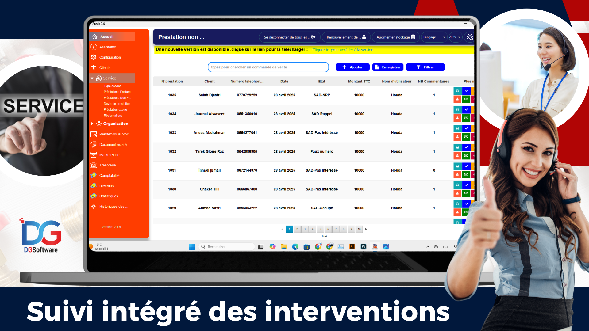 Suivi intégré des interventions