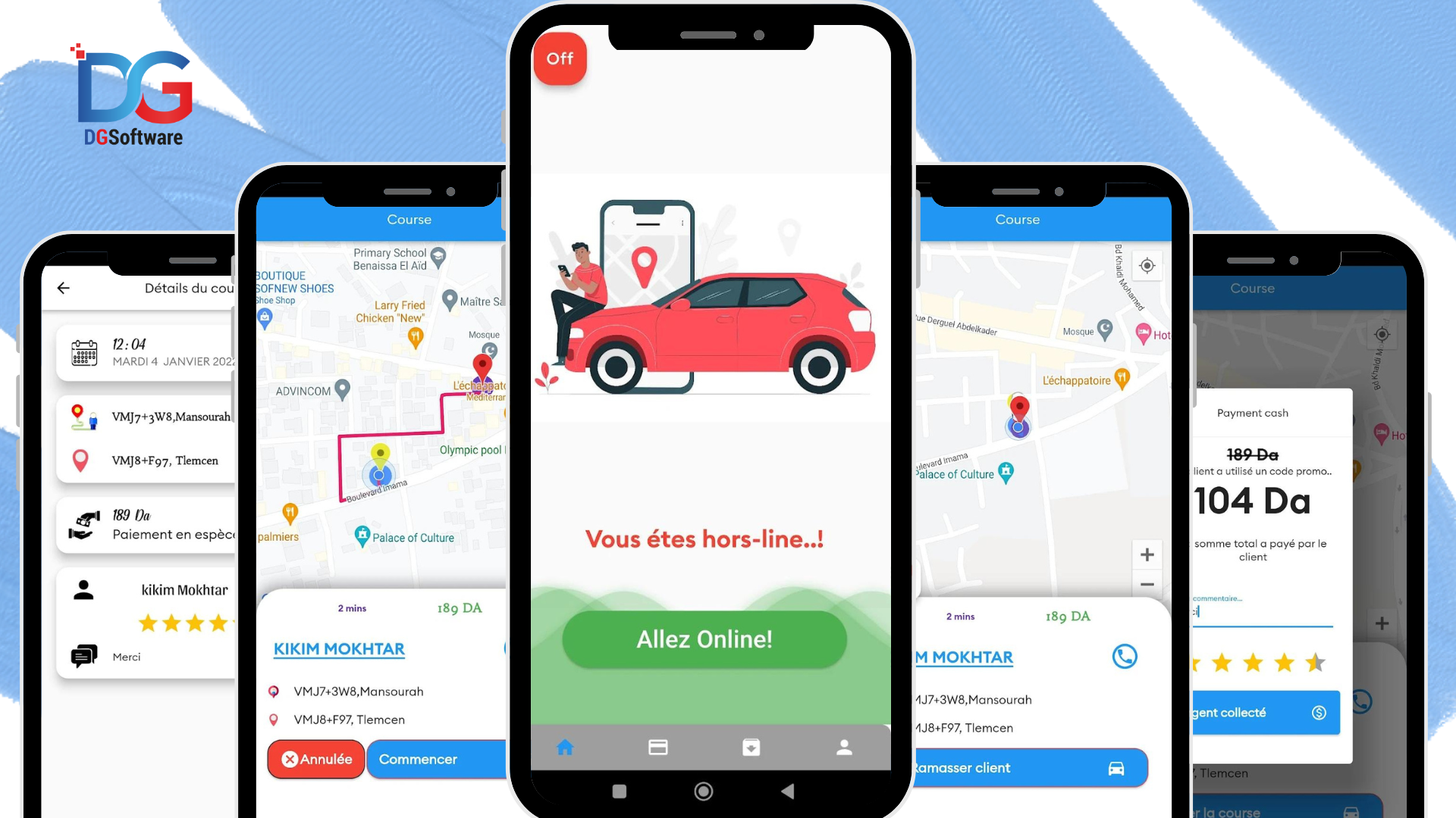 Visuel Sur l'application Chauffeur